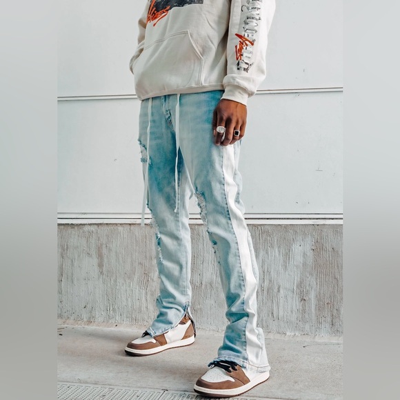 Nova Men, Teek Racing Stripe Skinny Jeans - Picture 1 of 9